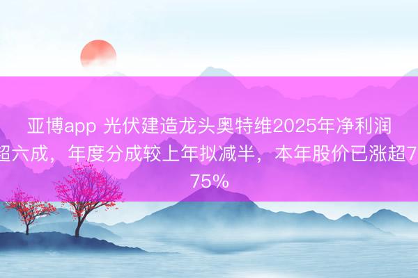 亚博app 光伏建造龙头奥特维2025年净利润跌超六成，年度分成较上年拟减半，本年股价已涨超75%